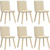 Jídelní židle 6 ks textil [3315574] (Barva Krémová)
