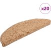 Schodové rohože 20 ks 56 x 17 x 3 cm , půlkulaté [3365841] (Barva Krémová)