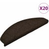 Schodové rohože samolepicí 20 ks 65 x 21 x 4 cm , půlkulaté, velké [3365650] (Barva Hnědá)