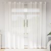Voálové záclony s průchodkami 2 ks [4102074] (Barva Krémová)