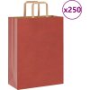 Papírové tašky 250 ks s uchy 26x12x35 cm [4101982] (Barva Červená)