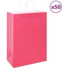 Papírové tašky 50 ks s uchy 32x17x44 cm [4101664] (Barva Růžová)