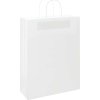 Papírové tašky 50 ks s uchy 32x12x42 cm [4101606] (Barva Bílá)