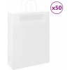 Papírové tašky 50 ks s uchy 32x12x42 cm [4101606] (Barva Bílá)