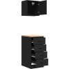 Garážové skříně 2 ks kompozitní dřevo [3328324] (Barva Černá)