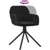 Otočné jídelní židle 2 ks samet [344746] (Barva Černá)