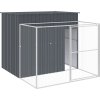 Psí bouda s výběhem 214x253x181 cm pozinkovaná ocel [3189125] (Barva Světle šedá)