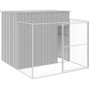Psí bouda s výběhem 214x253x181 cm pozinkovaná ocel [3189125] (Barva Světle šedá)