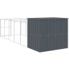 Psí bouda s výběhem 214x661x181 cm pozinkovaná ocel [3189133] (Barva Antracitová)
