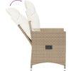Polohovací zahradní křeslo s poduškami polyratan [365639] (Barva Hnědá a krémová)