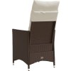 Polohovací zahradní křeslo s poduškami polyratan [365639] (Barva Hnědá a krémová)