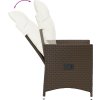Polohovací zahradní křeslo s poduškami polyratan [365639] (Barva Hnědá a krémová)