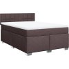 Box spring postel s matrací 140 x 200 cm textil [3285914] (Barva Tmavě hnědá)
