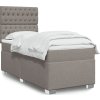 Box spring postel s matrací 90x190 cm textil [3290353] (Barva Tmavě hnědá)