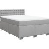 Box spring postel s matrací 140x200 cm textil [3288228] (Barva Tmavě hnědá)