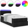 Osmanská postel s matrací & LED 90x200 cm látka [3312362] (Barva Černá)