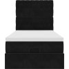 Osmanský rám postele s matracemi 90x200cm samet [3314368] (Barva Černá)