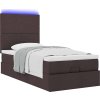 Osmanská postel s matrací & LED 100x200 cm látka [3313902] (Barva Tmavě hnědá)