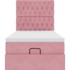 Osmanský rám postele s matracemi 100x200cm samet [3314377] (Barva Růžová)