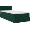 Osmanský rám postele s matrací 100x200cm samet [3312749] (Barva Tmavě zelená)