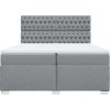 Box spring postel s matrací 200x200 cm textil [3292902] (Barva Světle šedá)
