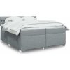 Box spring postel s matrací 200x200 cm textil [3286002] (Barva Světle šedá)