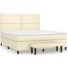 Box spring postel s matrací 180x200 cm umělá kůže [3137619] (Barva Krémová)