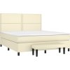 Box spring postel s matrací 180x200 cm umělá kůže [3137619] (Barva Krémová)