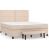 Box spring postel s matrací 180x200 cm umělá kůže [3137619] (Barva Krémová)