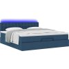 Osmanská postel s matrací & LED 180x200cm látka [3312498] (Barva Modrá)
