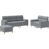 3dílná sedací souprava s polštáři textil [3201609] (Barva Tmavě šedá)