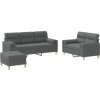 3dílná sedací souprava s polštáři textil [3201609] (Barva Tmavě šedá)