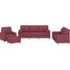 4dílná sedací souprava s polštáři textil [3201256] (Barva vínová červená)
