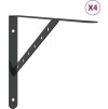 Policové držáky 4 ks 40 x 2,5 x 25 cm nerezová ocel [30305] (Barva Černá)