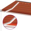 Ručně zatahovací markýza s LED světlem 600 x 350 cm [3069685] (Barva oranžová a hnědá)