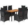 7dílný zahradní jídelní set s poduškami polyratan [3213109] (Barva Šedá)