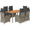 7dílný zahradní jídelní set s poduškami polyratan [3213109] (Barva Šedá)