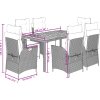 7dílný zahradní jídelní set s poduškami polyratan [3213109] (Barva Šedá)