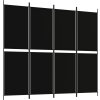 4dílný paraván 200x180 cm textil [350217] (Barva Černá)