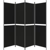 4dílný paraván 200x180 cm textil [350217] (Barva Černá)