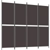 4dílný paraván 200x180 cm textil [350217] (Barva Černá)