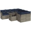 9dílná zahradní sestava s poduškami polyratan akácie [3326132] (Barva Šedá)