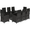 9dílný zahradní jídelní set s poduškami polyratan [3212499] (Barva Světle šedá)