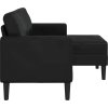 Dvoumístná pohovka s lehátkem ve tvaru L, umělá kůže [4107083] (Barva Černá)