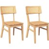 Jídelní židle s polštáři 2 ks Hnědá masivní dřevěná guma [4102464] (Barva Přírodní)