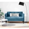 Loveseat Sofa 111 cm samet [4100570] (Barva Světle šedá)