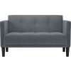 Loveseat Sofa 111 cm samet [4100570] (Barva Světle šedá)