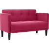 Loveseat Sofa 111 cm samet [4100570] (Barva Světle šedá)