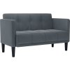 Loveseat Sofa 111 cm samet [4100570] (Barva Světle šedá)