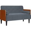 Pohovka Loveseat s podhlavníkem, , 110 cm, samet [4100601] (Barva Světle šedá)